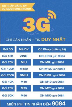 Gói cước 3G Mobifone