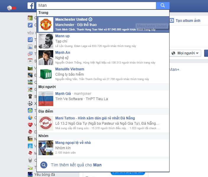 Thay đổi avatar Facebook đội bóng