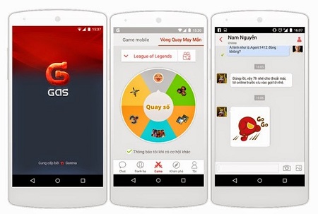 Ứng dụng gas của garena