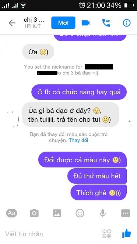 Thủ thuật thay đổi màu sắc trong Facebook Messenger