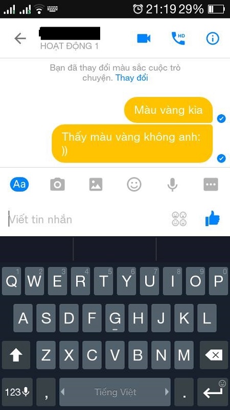 Thủ thuật thay đổi màu sắc trong Facebook Messenger