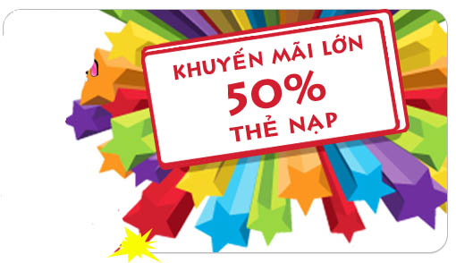 Khuyến mãi 50% giá trị thẻ nạp Mobifone