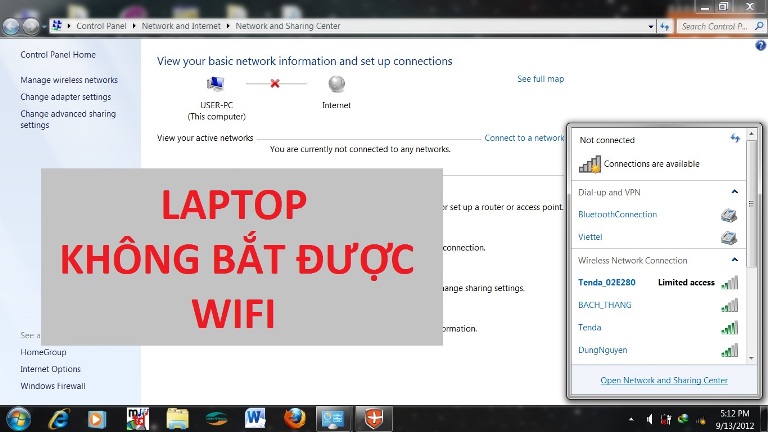 Lỗi laptop không vào được Wifi