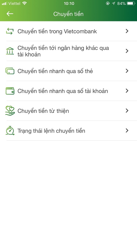 Chuyển tiền Vietcombank trên điện thoại đơn giản