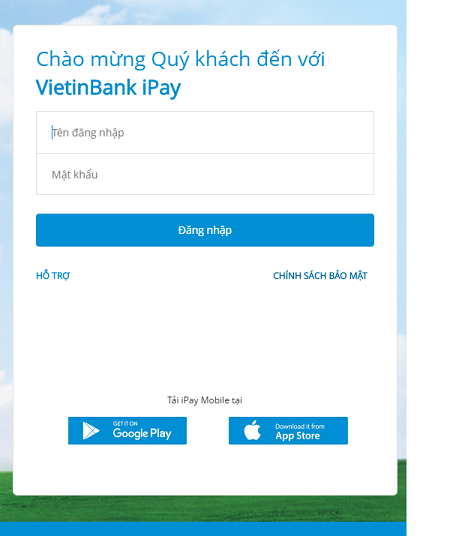 Đăng ký tài khoản VietinBank iPay