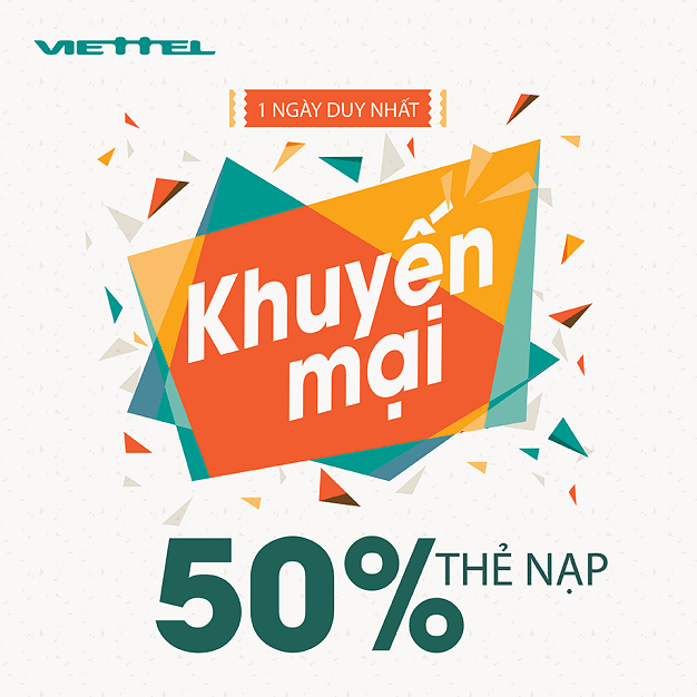 viettel khuyến mãi 50%