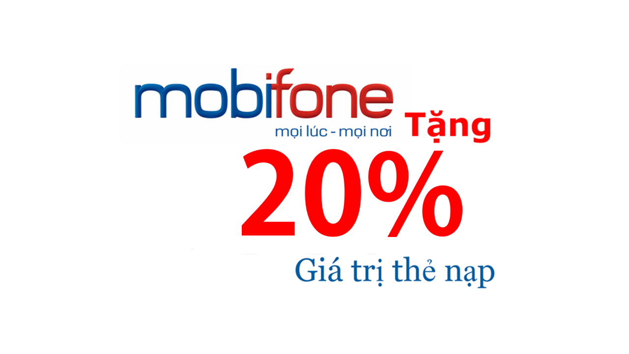 mobifone khuyến mãi 20%