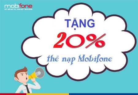 mobifone khuyến mãi 20%