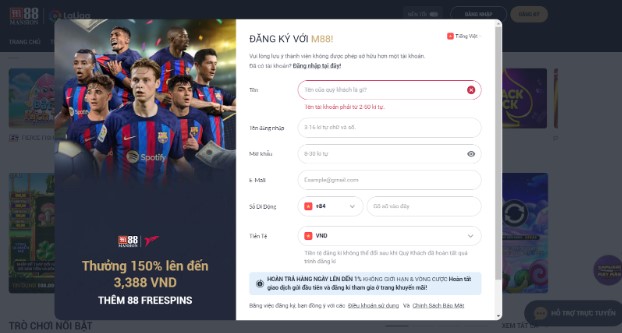 Hướng dẫn đăng ký M88 chi tiết